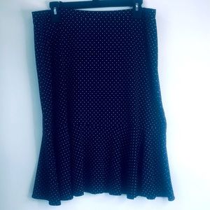 George Stretch Pokadoted Ruffle Skirt L